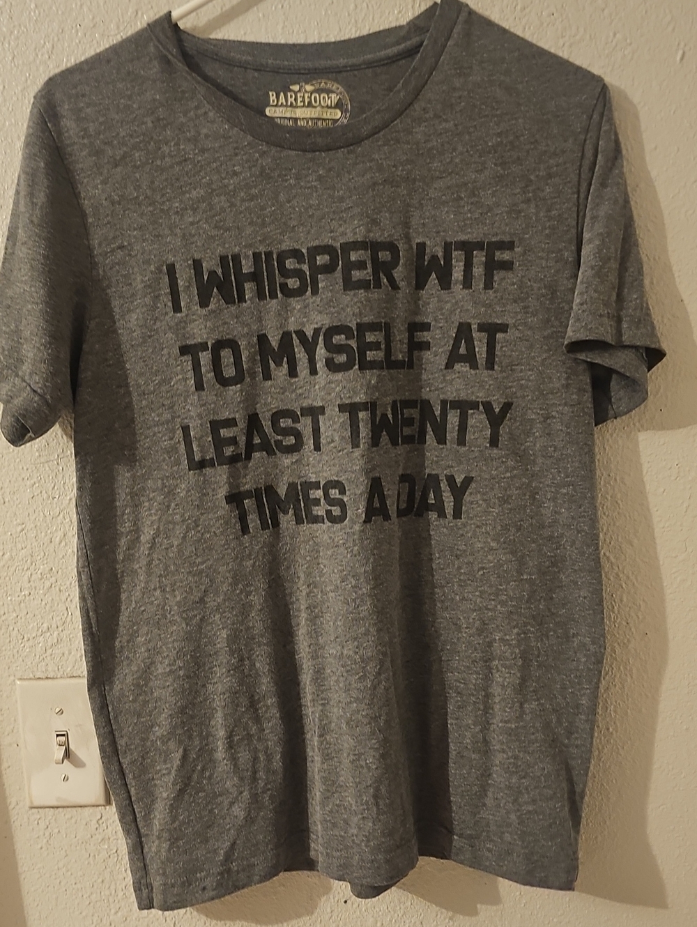 Barefoot Dreams Gray Short-Sleeve Graphic Tee with Black Text